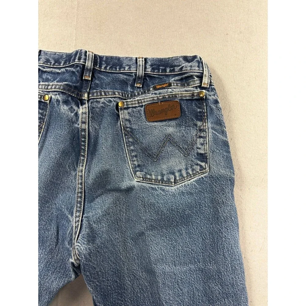 Wrangler 47MWZ Jeans Mens Blue Regular Fit Cowboy Cut Straight Leg